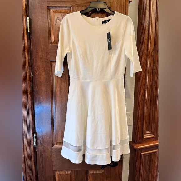 Lulus Sheer Factor White Mesh Skater Dress women’s size M NWT sold out online - Picture 4 of 11